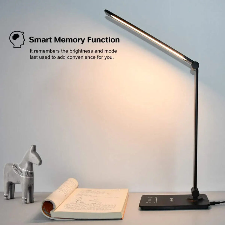 LED Desk Lamp with Wireless Charging for Phone UK Plug USB Swing Arm 5 Colour