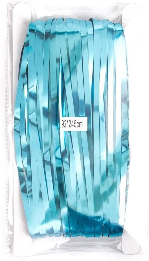 Ice Blue Foil Curtain Backdrop Door Party Birthday Decorations Wedding Tinsel