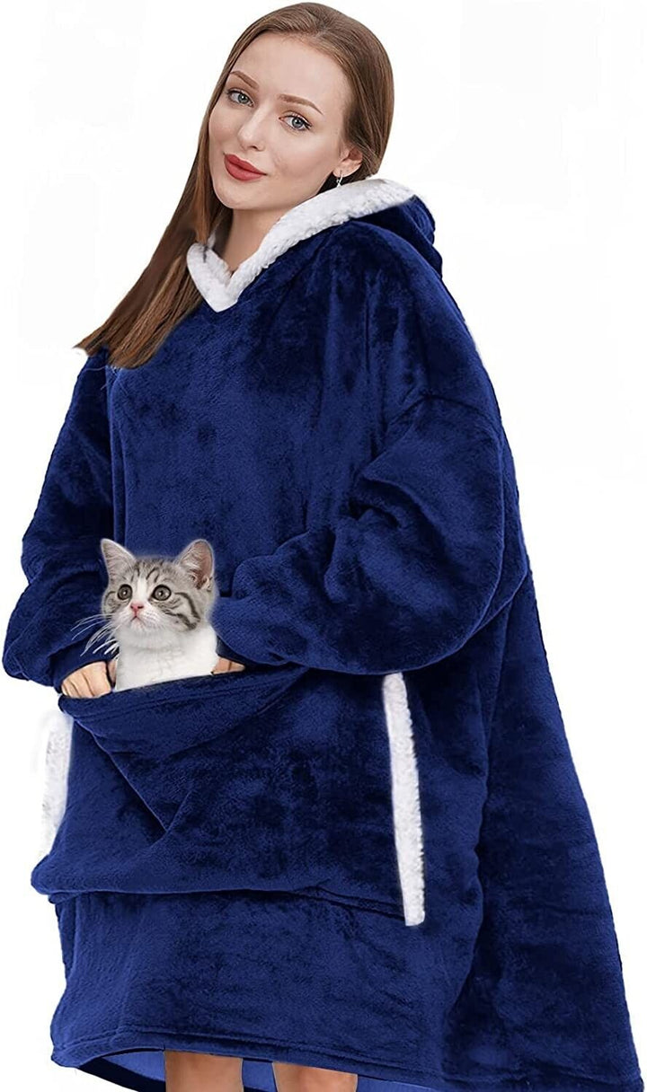 Adult Hoodie Blanket Oversized Super Soft Plush Sherpa Big Hooded Sweatshirt