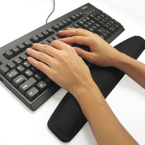 Black Gel Wrist Rest Support Comfort Pad for PC Keyboard Raised Platform Hands