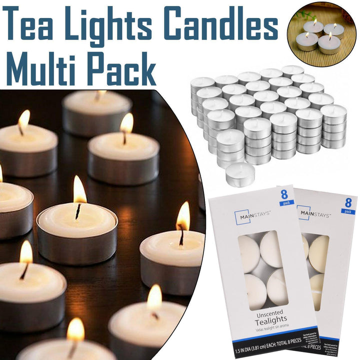 Tea Lights Candles Bulk Long Burn Night Light Unscented Christmas Decorations