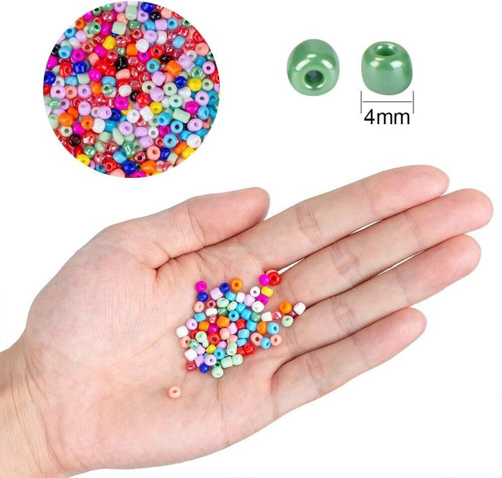 Glass Beads Seeds for Jewellery Making Job Lot 4mm Set Kit Crafting Bracelet