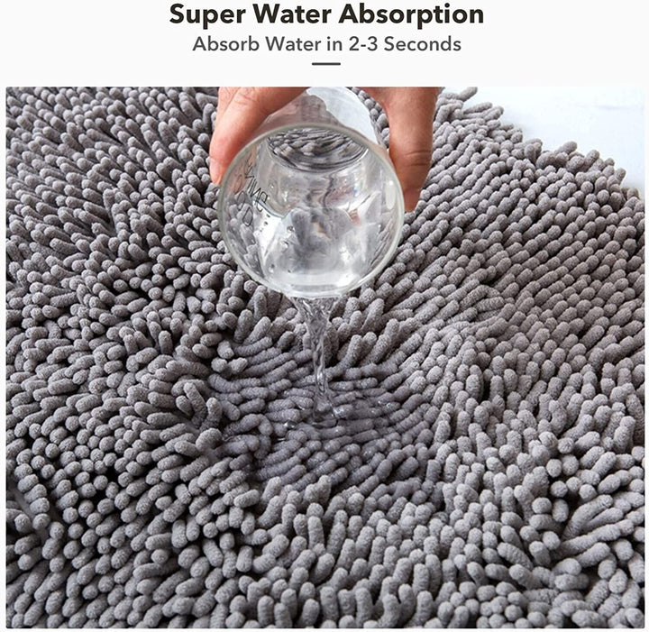 Bathroom Mat Set Non Slip 2 Piece Chenille Toilet Pedestal Rug Memory Loop