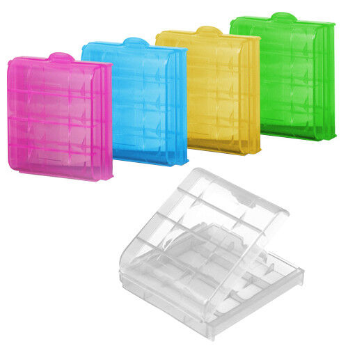 5 x Hard Plastic Case Holder Storage Box Cover for Rechargeable AA AAA Batteries