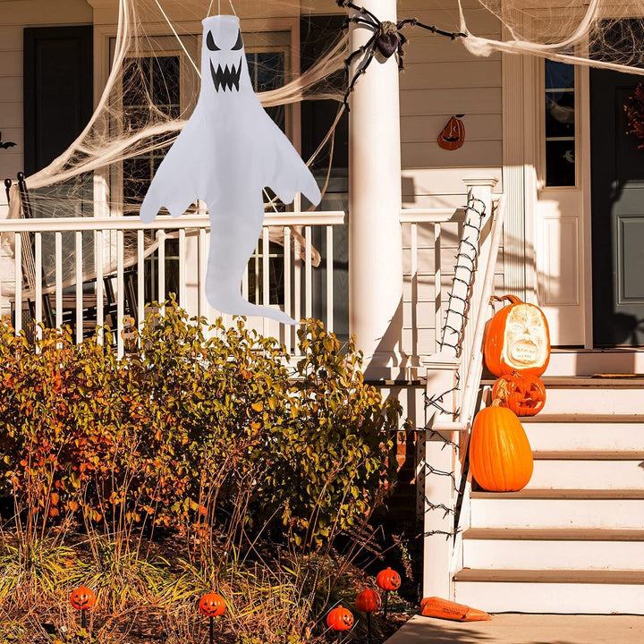 2 LED Light Ghost Windsock Halloween Decor Garden Decor Props Party Home Hanging