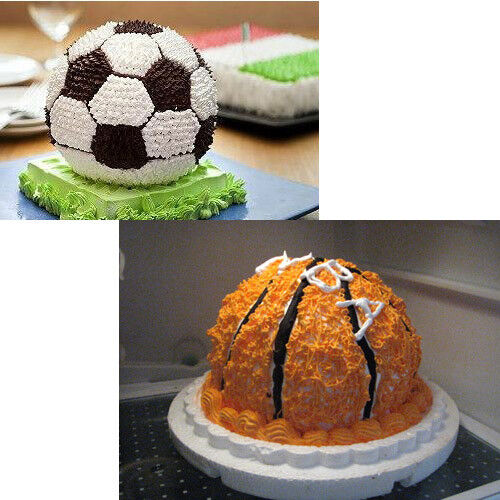 Sports Ball Set Create 3D Cake Tennis Basket Football Tin Sponge Pan Birthday