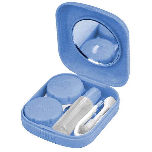 Blue Mini Contact Lens Travel Kit Case Pocket Size Storage Holder Container