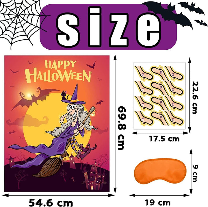 Halloween Decoration Props Stickers Pin Party Games Witch Poster for Kids Favors