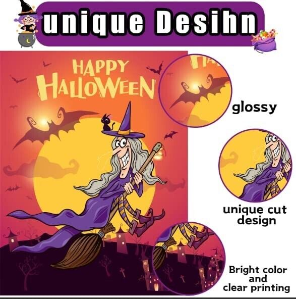 Halloween Decoration Props Stickers Pin Party Games Witch Poster for Kids Favors