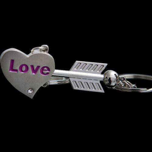 Heart & Arrow Cupid Couple Key Chain Ring Keyfob Love Gifts Couples Partner