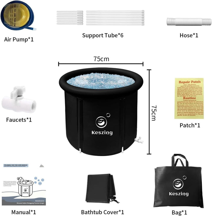Ice Bath Tub Plunge Pool Barrell with Cover Chiller for Recovery Athlete Outdoor