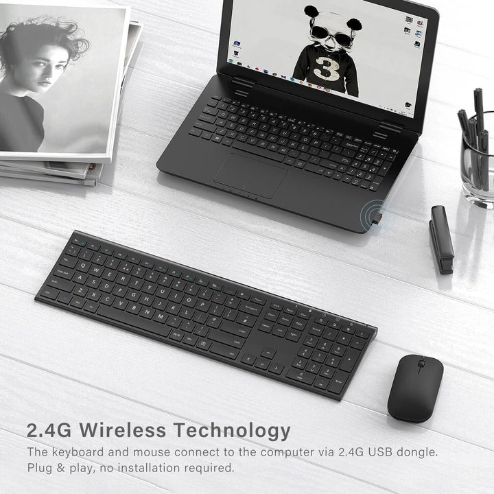 Keyboard and Mouse Rechargeable Set for Windows Desktop Laptop PC Computer 2.4G