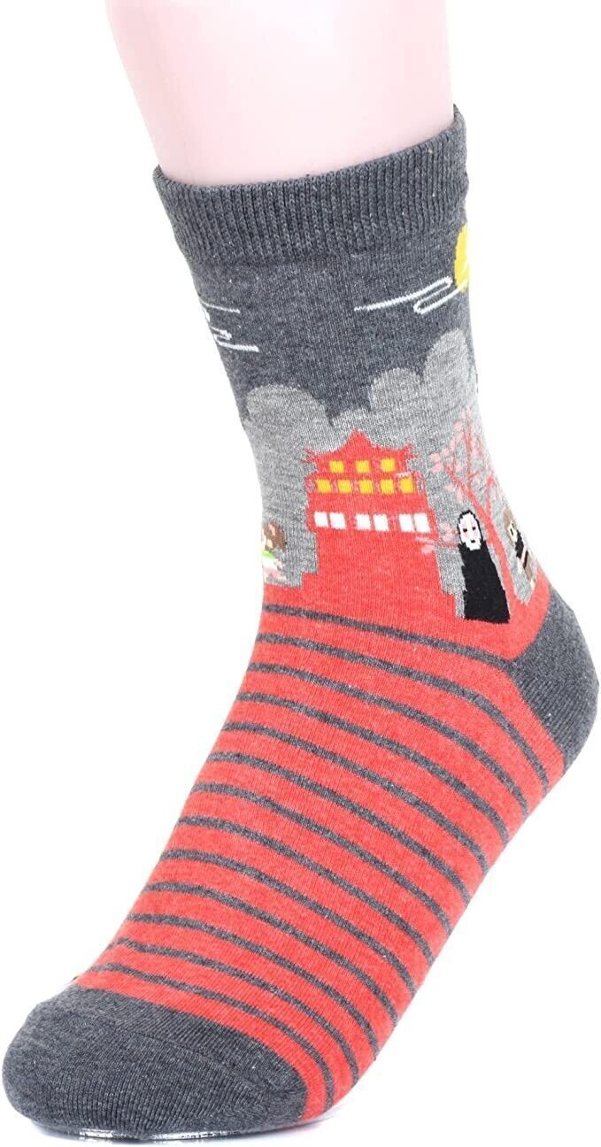 4 Pairs Famous Japan Animation Womens Girls Crew Socks Ladies Miyazaki Hayao