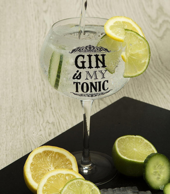 Gin Glass Novelty Gift Boxed Funny & Tonic Large Cocktail Birthday Present