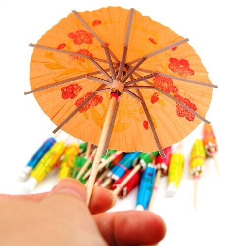 Cocktail Umbrellas Paper Decorations Accessories Party Drinks Fruits Parasols 24