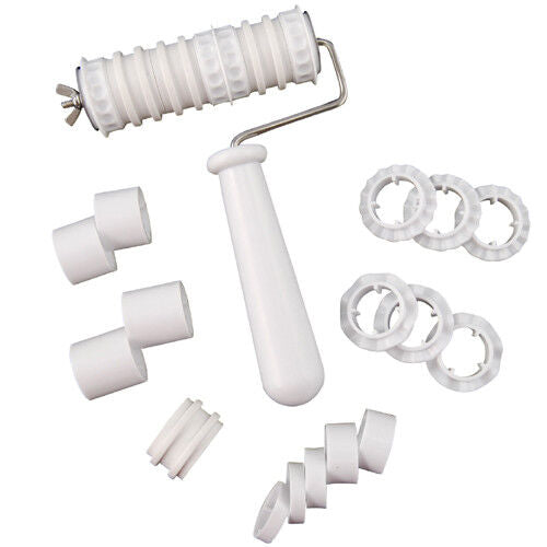 Fondant Ribbon Cutter Strip Embosser Roller Set Sugarcraft Cake Decorating