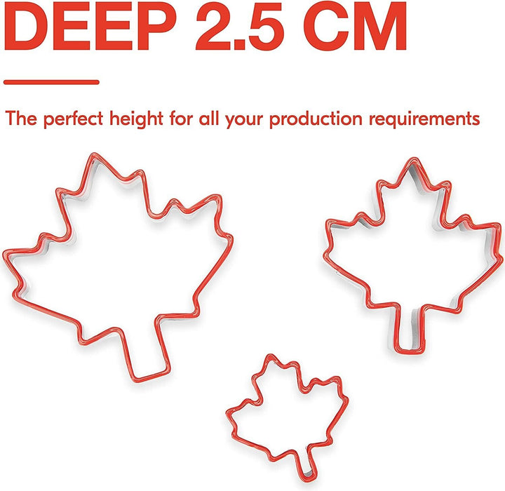 Maple Leaf Cookie Cutters Biscuit Sandwich Metal Set Shapes for Kids Pastry x3