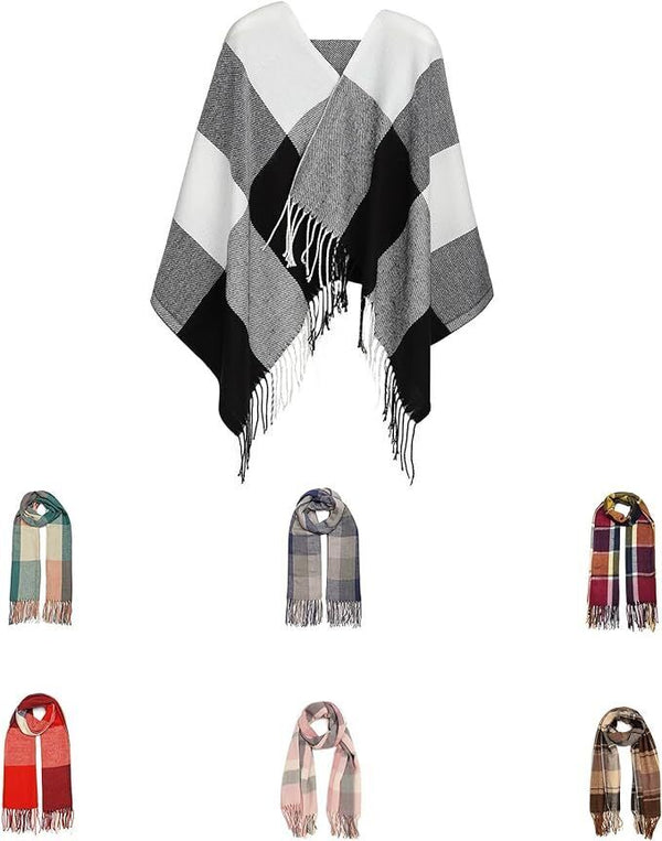 Womens Scarf Shawl Wraps Capes Cover Up Poncho for Wedding Warm Open