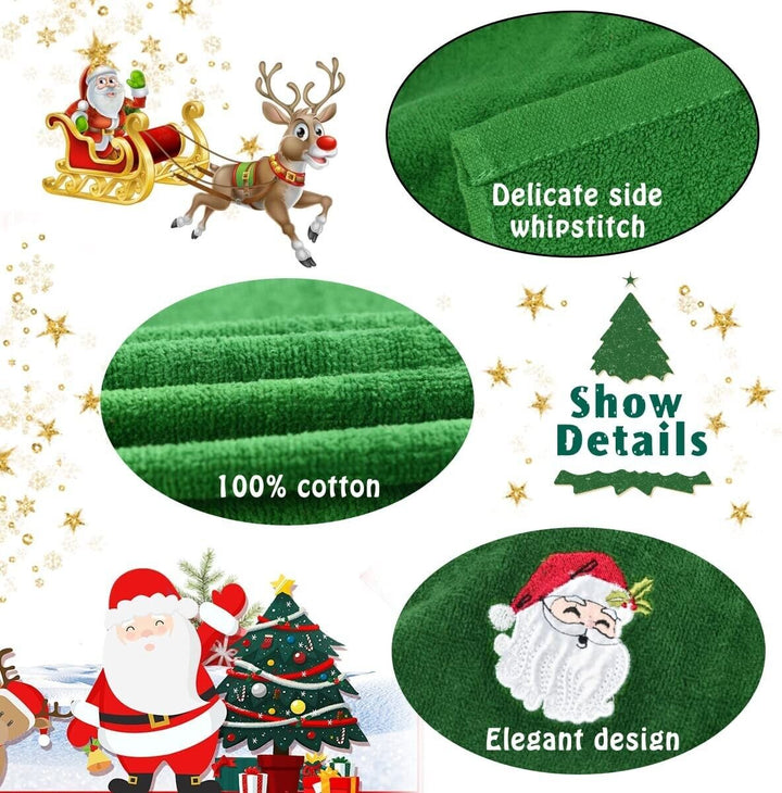 Xmas Hand Tea Towls Set Kitchen Bath 3 Pack Cooking Cleaning Baking 100% Cotton