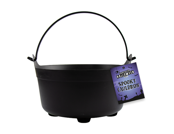 Halloween Cauldron Trick Or Treat Candy Sweets Bag Container Basket Kids Gift