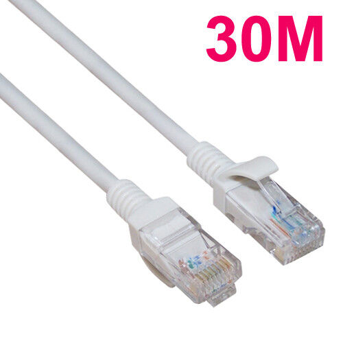 30m RJ45 Cat5e Ethernet Network Lan Cable Patch Lead CCTV SKY XBOX 360 BT PS4