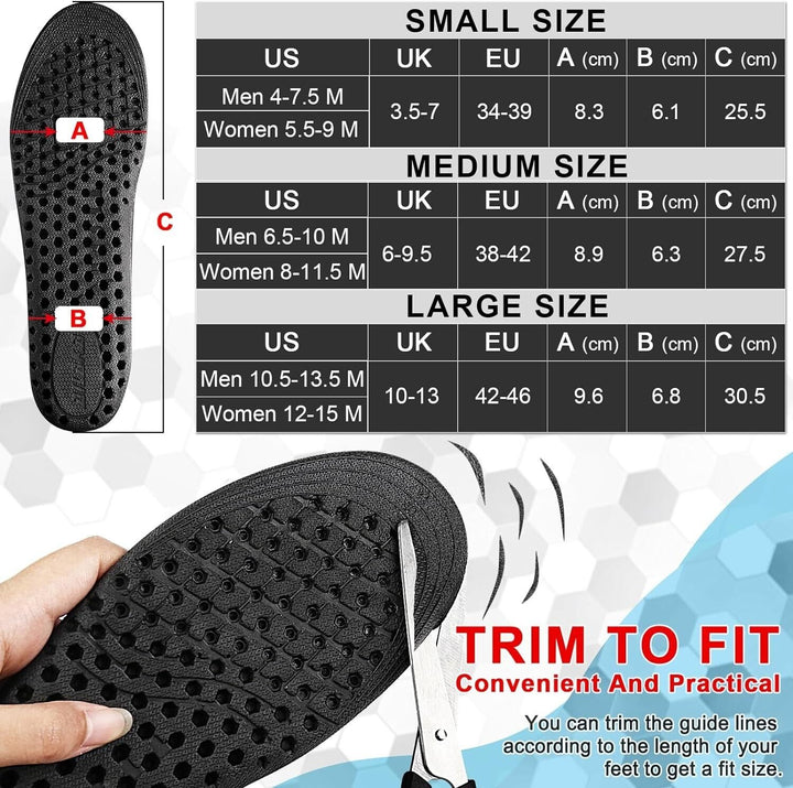 Height Increase Insoles Mens Womens Shock Absorbing Cushion Shoe Sports Orthotic