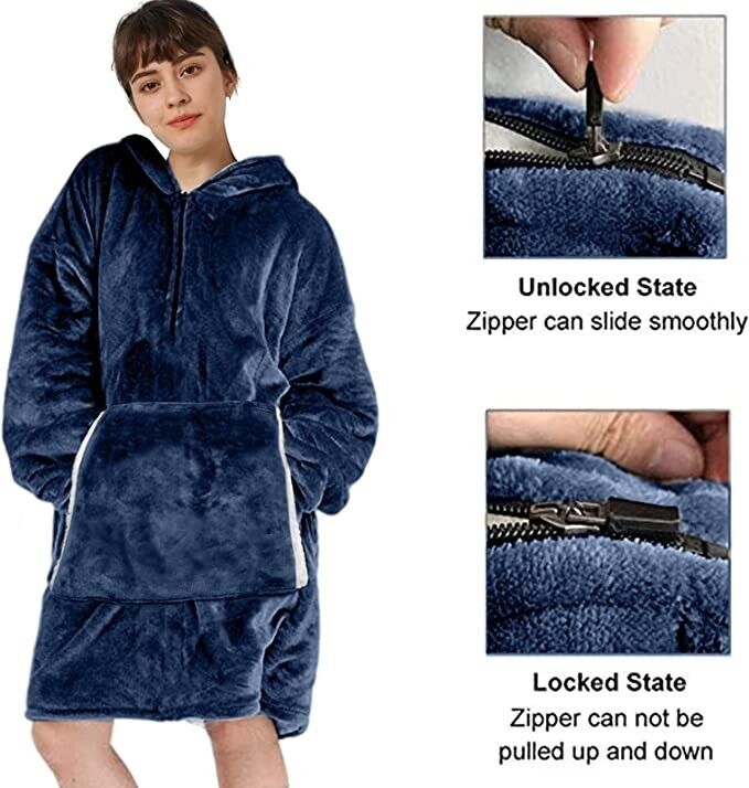 Adult Hoodie Blanket Oversized Super Soft Plush Sherpa Big Hooded Sweatshirt