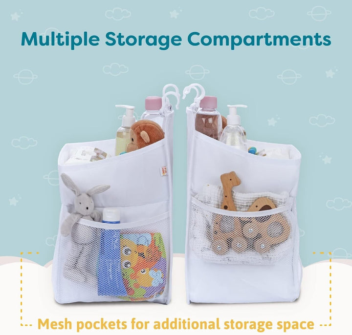 Baby Nappy Caddy Organiser Large Set Movable Nursery Diaper Nappy Cart Portable