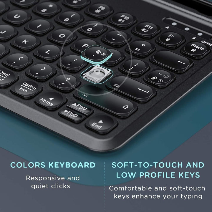 Keyboard and Mouse Set Backlit Bluetooth for Tablet iOS Android iPhone Samsung