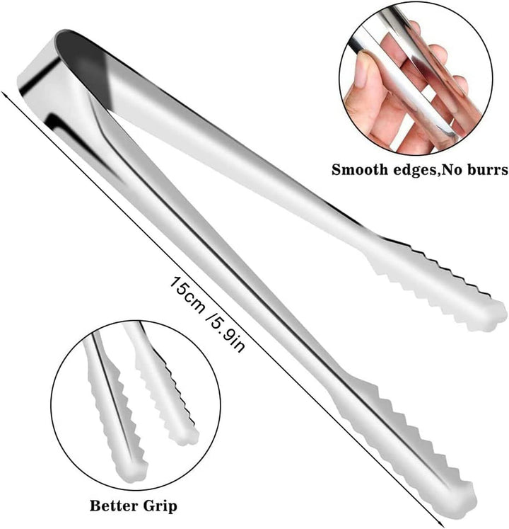 Ice Cube Tongs Small Stainless Steel Serving Sugar Sweets Kitchen Buffet Lemon