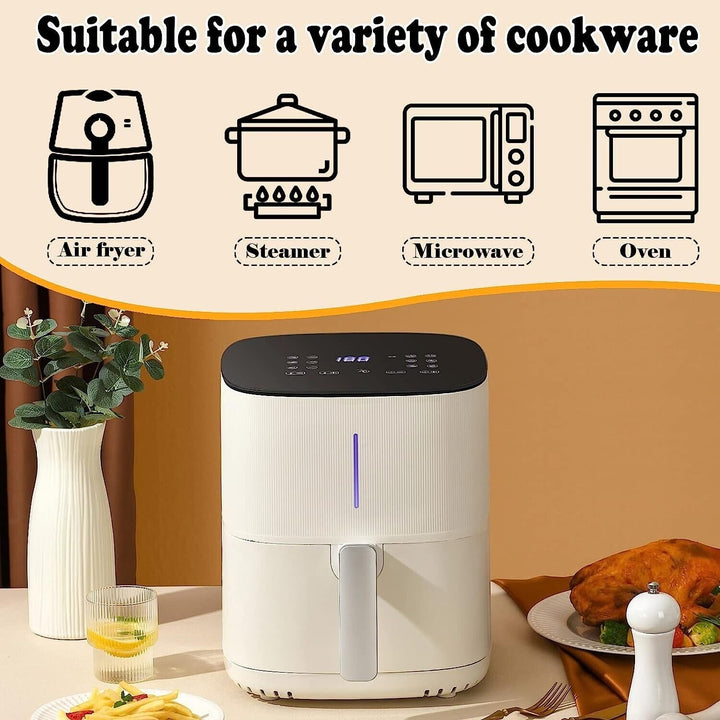 2x Silicone Pot for Air Fryer Dual Basket Liner Handle Baking Pan Fit For Ninja