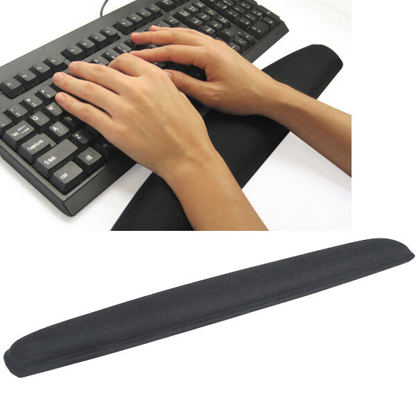 Black Gel Wrist Rest Support Comfort Pad for PC Keyboard Raised Platform Hands