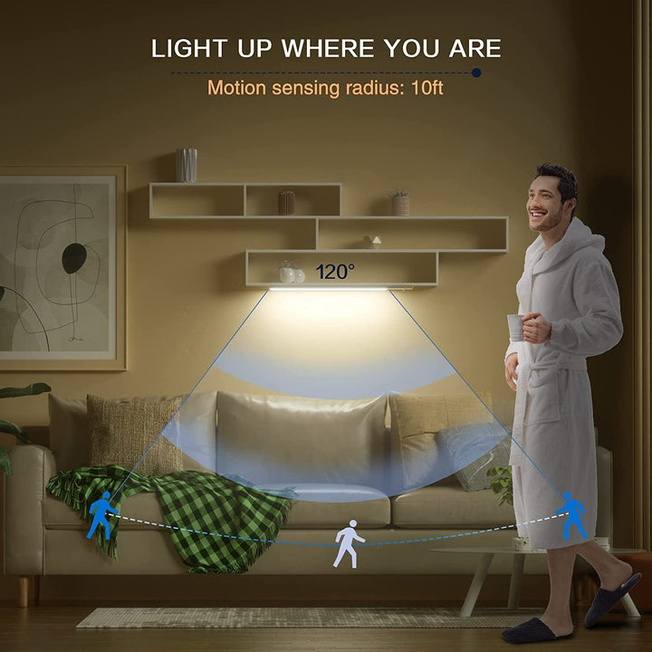 72 LED Cabinet Light USB Rechargeable Strips PIR Motion Detection Sensor Caravan