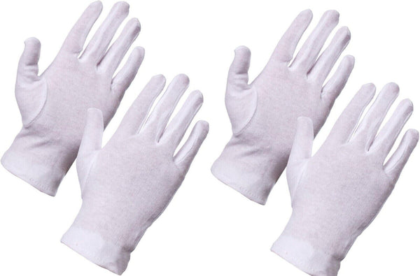 2 Pairs Cotton Gloves White Mens Women Dermatological Moisturising Eczema Cream