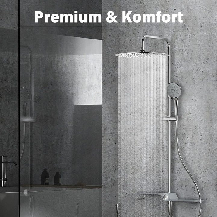 Rain Shower Head Round 10" Fixed High Pressure 600 Nozzles Modern Bathroom Mount