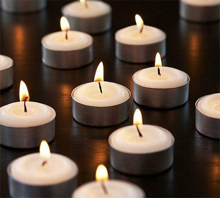 Tea Lights Candles Bulk Long Burn Night Light Unscented Christmas Decorations