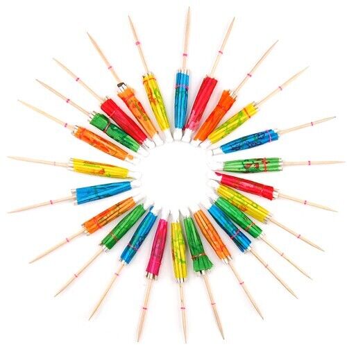 Cocktail Umbrellas Paper Decorations Accessories Party Drinks Fruits Parasols 24