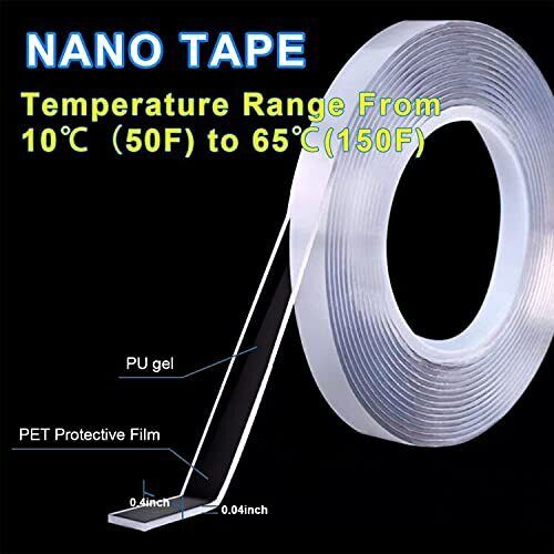 Clear Double Sided Tape Sticky Heavy Duty Strong for Xmas Halloween Decorations
