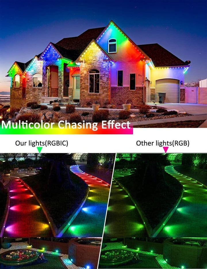 LED Decking Lights Mains RGB 240V Garden Steps Colour Chasing Patio