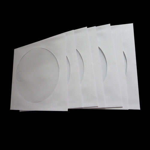 100 x CD/DVD Paper Envelope Sleeves Wallet Cover Case with Plastic Clear Window