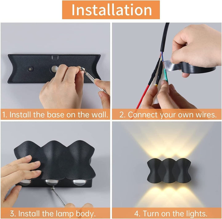 Outdoor Wall Lights Mains LED Up Down Indoor Sconce Lamp IP65 Waterproof Fixture