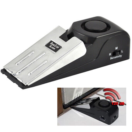 Home Security Wedge Door Stop Alarm System Device Intruder Alert Detection