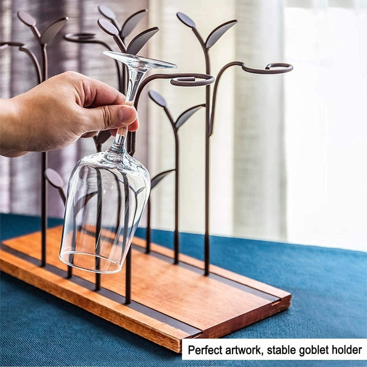 Free Standing Wine Rack Metal Holder 4 Bottles Glass Kitchen Countertop Storage