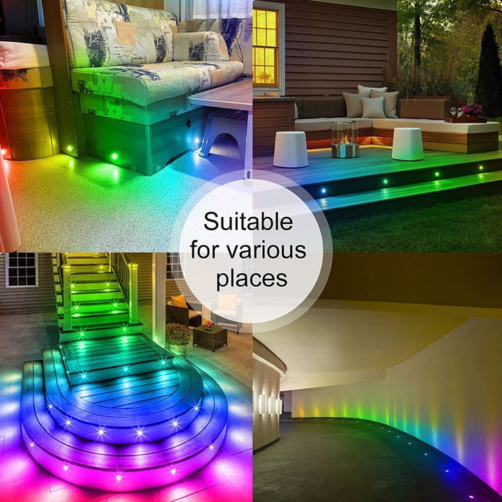 LED Decking Lights Mains RGB 240V Garden Steps Colour Chasing Patio