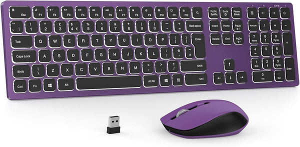 Backlit Keyboard and Mouse Set Rechargeable for Computer Laptop PC Windows USB