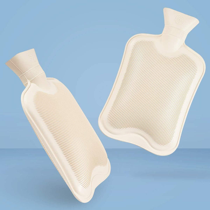 Hot Water Bottle 2 Litre with Knitted Cover Pouch Large Warm 2L Natural Rubber