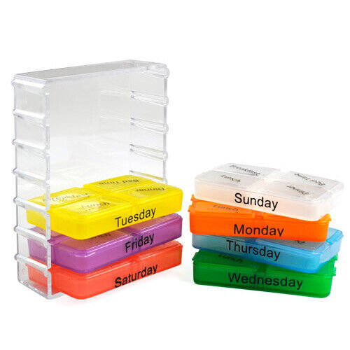 7 Day Pill Mini Box Tablet Holder Medicine Dispenser Organisers Tablets Case