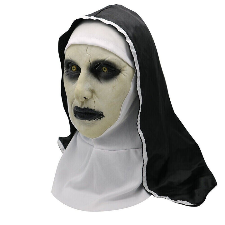 Halloween Fancy Dress Mask Conjuring Costume Scary Spooky Full Latex Nun Horror