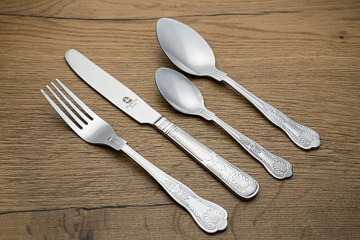 Stainless Steel Cutlery Set 24 Piece Dinner Grunwerg Boxed Classic Kings Pack