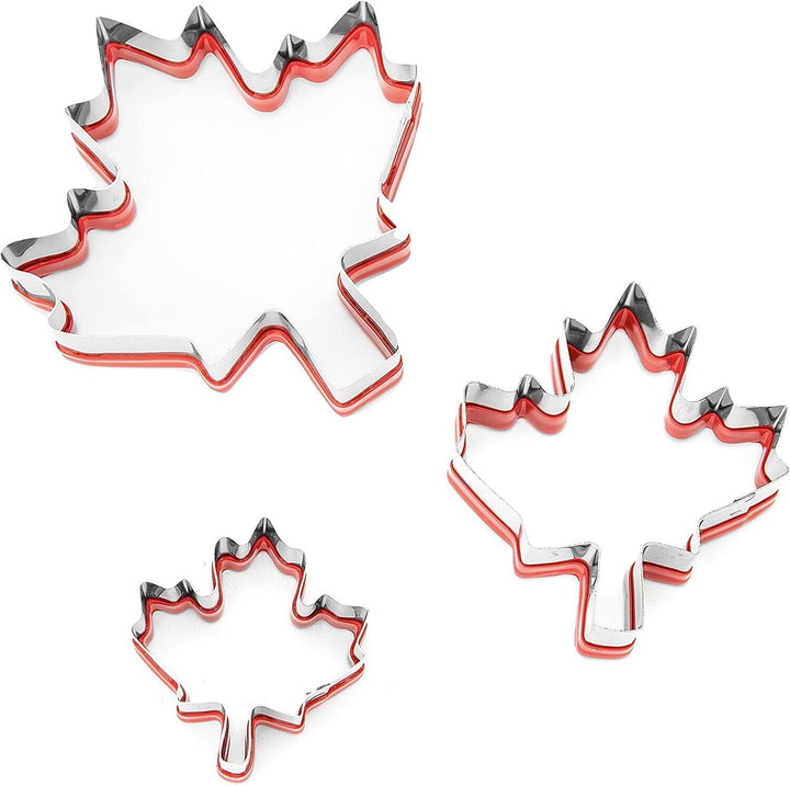 Maple Leaf Cookie Cutters Biscuit Sandwich Metal Set Shapes for Kids Pastry x3